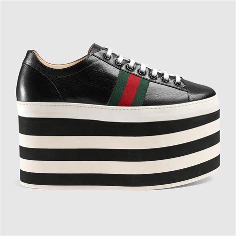 black gucci platform sneakers|gucci bedazzled sneakers.